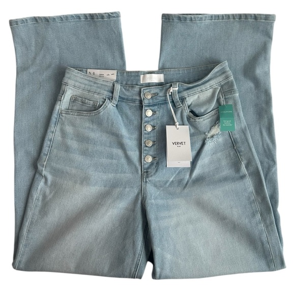Vervet by Flying Monkey Olivia Wide Leg High Waisted Jeans Size 31 NWT - Picture 14 of 14